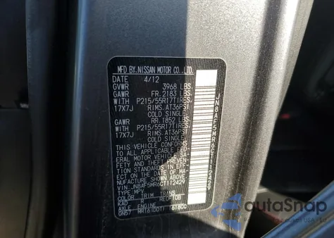 2012 Nissan Juke S из США, поврежденный, VIN JN8AF5MR6CT112429